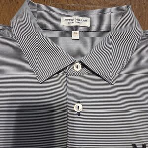 Peter Millar Summer Comfort Polo Shirt Men Size XL Blue Striped Performance Golf